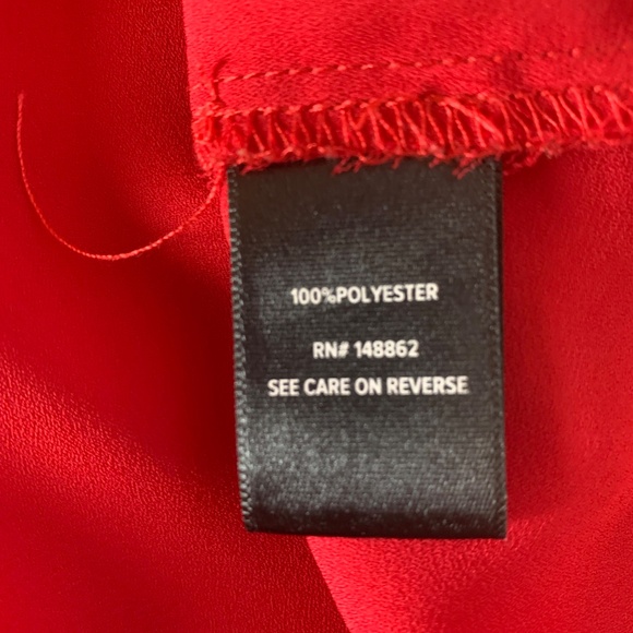 Torrid Size 3 Vibrant Red V-Neck Button Front Chiffon‎ Blouse - Flowy 3/4 Sleeve - Picture 7 of 9
